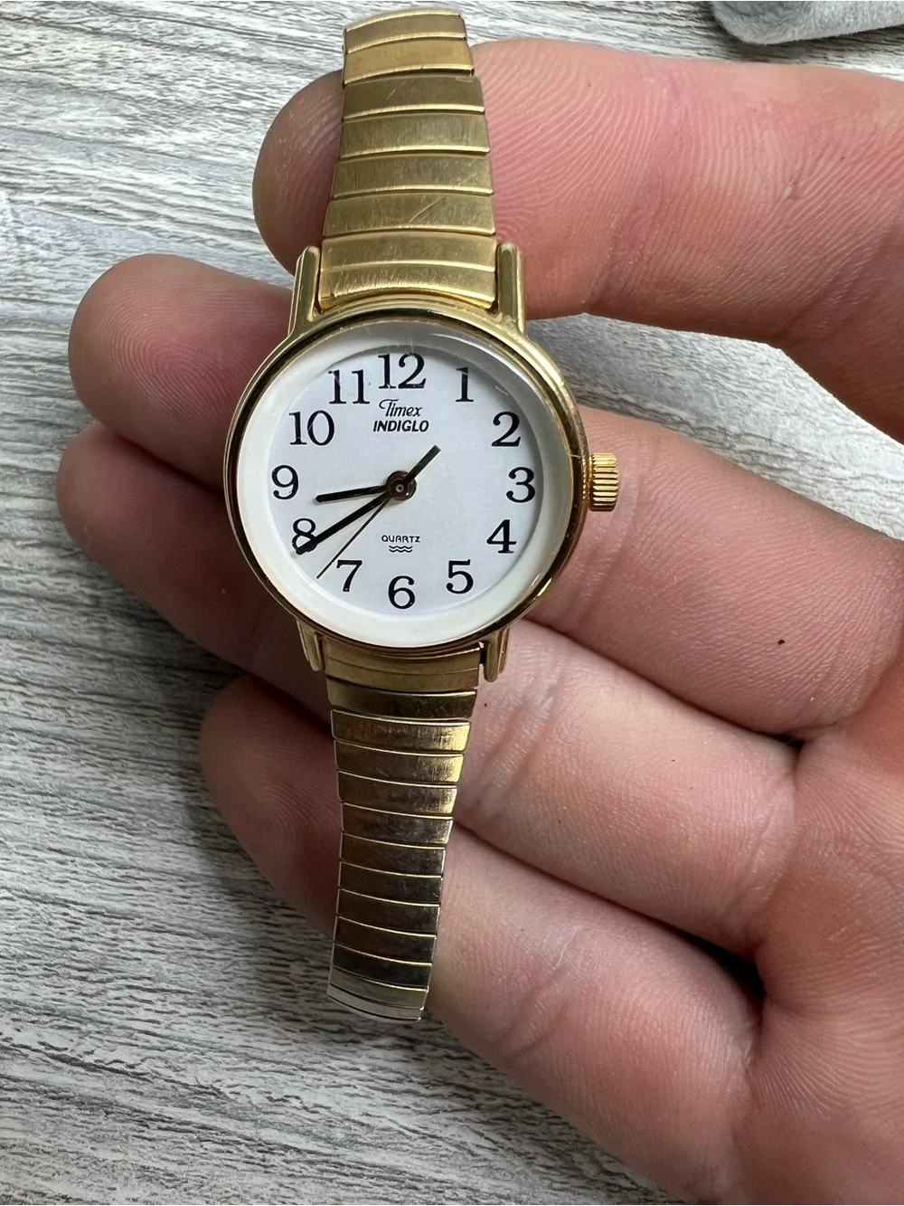 Timex indiglo Gold-Tone Women's Watch with White Dial